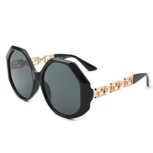 Round Geometric Oversized Sunglasses