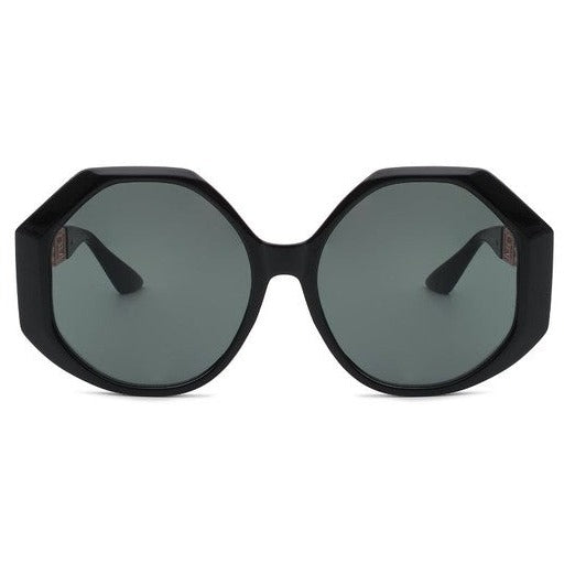 Round Geometric Oversized Sunglasses