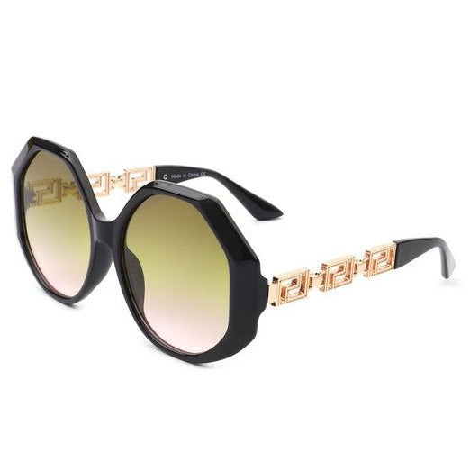 Round Geometric Oversized Sunglasses