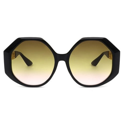 Round Geometric Oversized Sunglasses