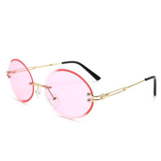 Round Oval Rimless Sunglasses