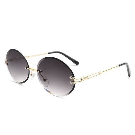 Round Oval Rimless Sunglasses