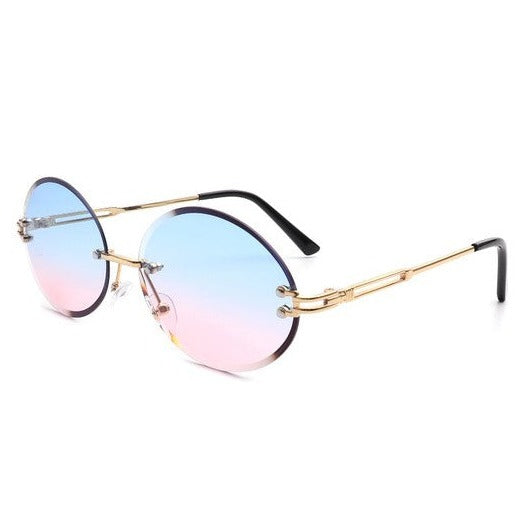 Round Oval Rimless Sunglasses