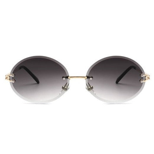 Round Oval Rimless Sunglasses