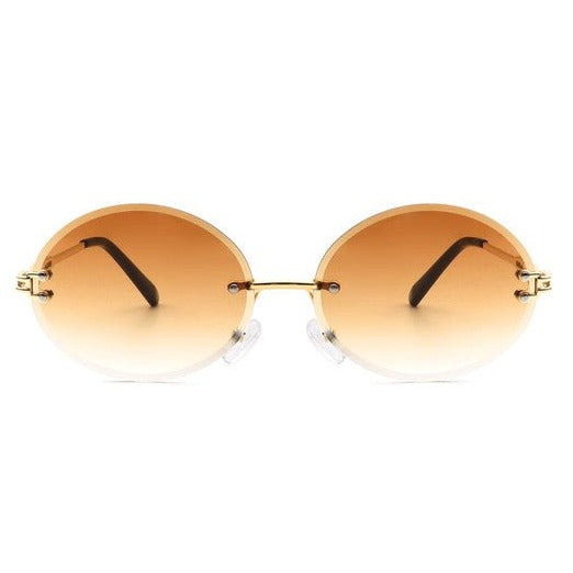 Round Oval Rimless Sunglasses