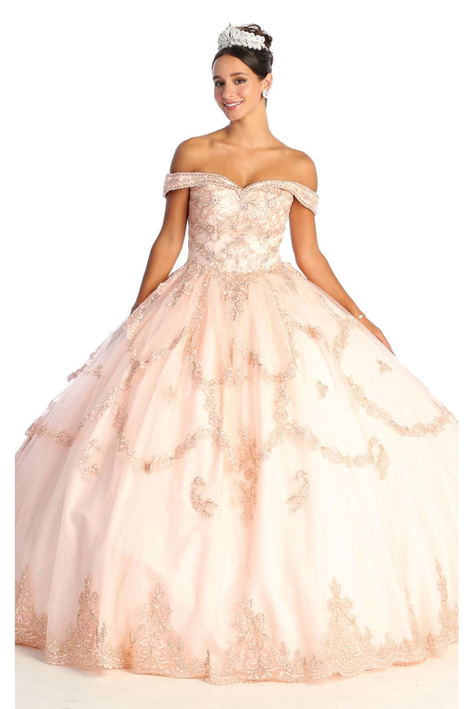 Embroidered Quince Ball Gown