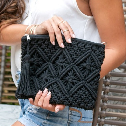 Macrame Tassel Clutch