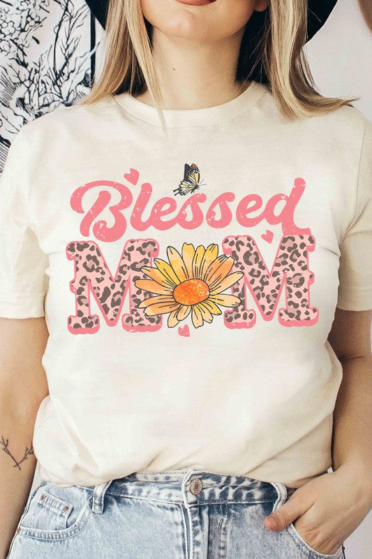 Blessed Leopard Mom Graphic Tee