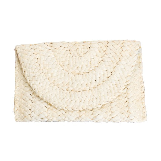 Fold Over Straw Clutch