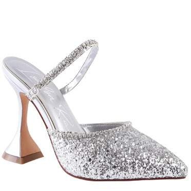 Glitter & Rhinestone Pointed Toe Heel