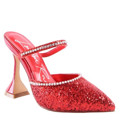 Glitter & Rhinestone Pointed Toe Heel