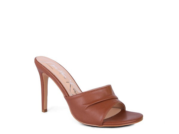 Pleated Strap High Heeled Sandal