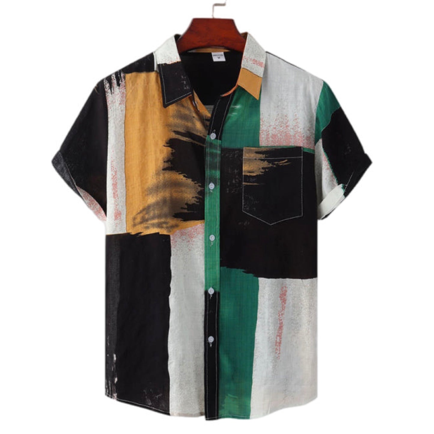 Print Button Up Short Sleeve Shirt