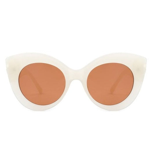 Oversize Cat Eye Sunglasses with Pearl Design