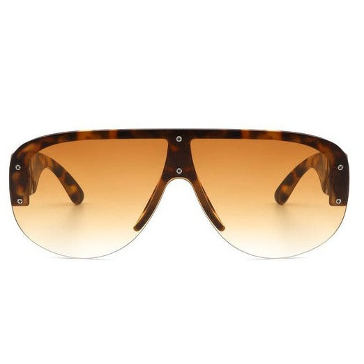 Half Frame Oversized Aviator Sunglasses