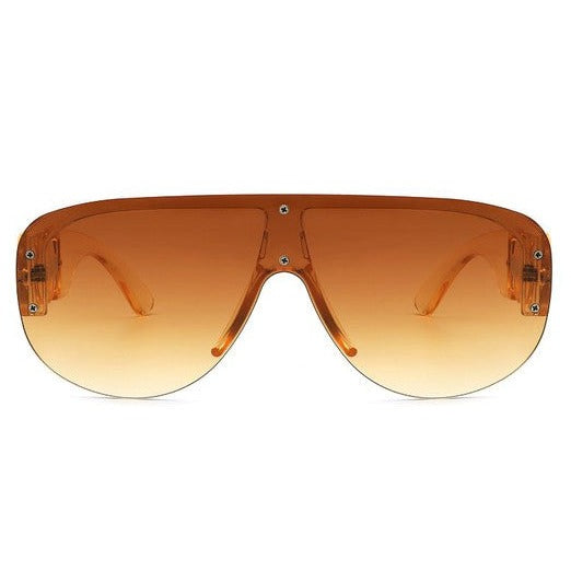 Half Frame Oversized Aviator Sunglasses