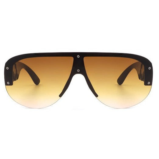 Half Frame Oversized Aviator Sunglasses