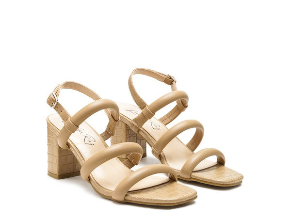 Croc Slingback Block Sandal