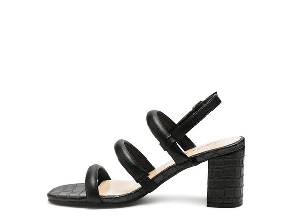 Croc Slingback Block Sandal