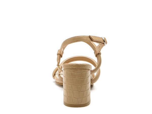 Croc Slingback Block Sandal