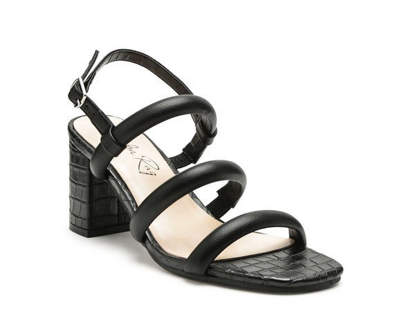 Croc Slingback Block Sandal