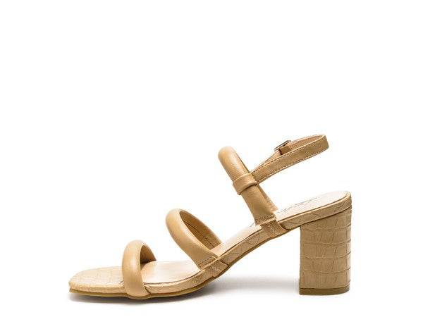 Croc Slingback Block Sandal