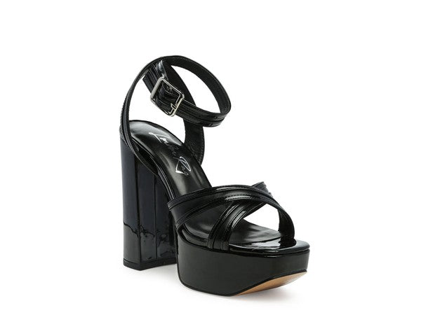 Pin Buckle Platform Heels