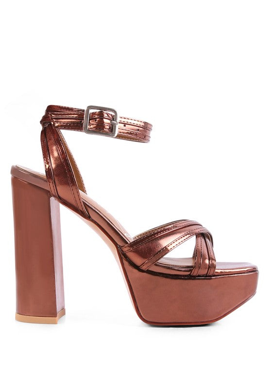 Pin Buckle Platform Heels