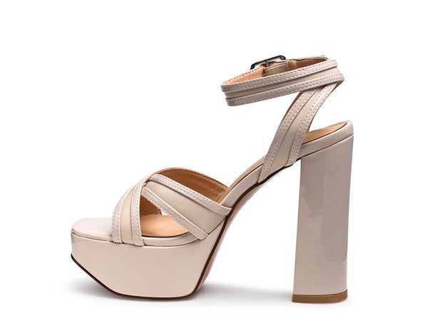 Pin Buckle Platform Heels