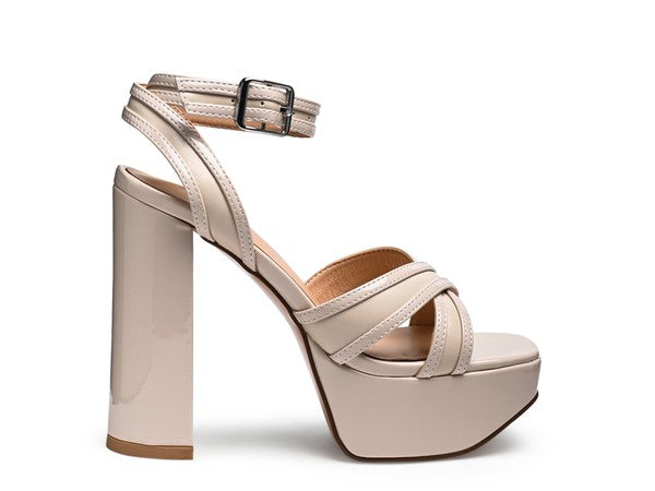 Pin Buckle Platform Heels