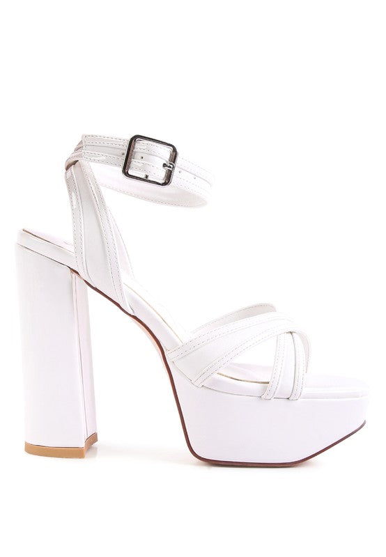 Pin Buckle Platform Heels