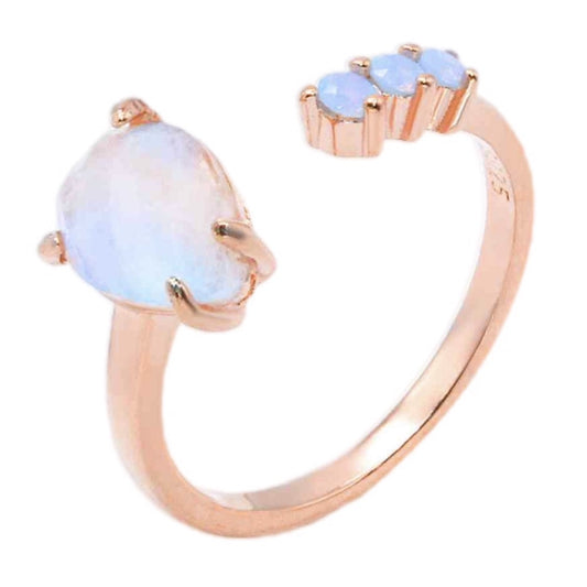 Rainbow Moonstone Cuff Ring