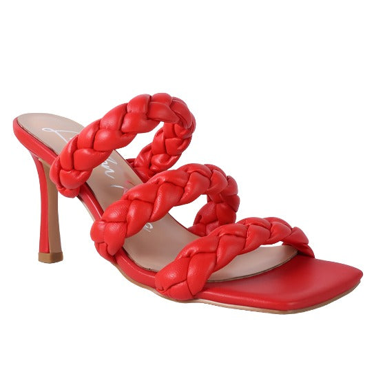 Pointed Heel Braided Sandals