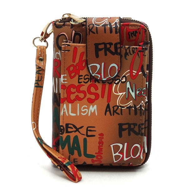 Graffiti Cell Phone Case & Crossbody Wallet