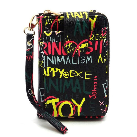 Graffiti Cell Phone Case & Crossbody Wallet