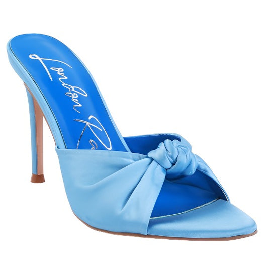 Satin Knot High Heeled Sandals