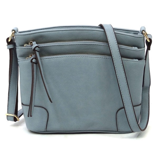 Multi Zip Pocket Crossbody Bag