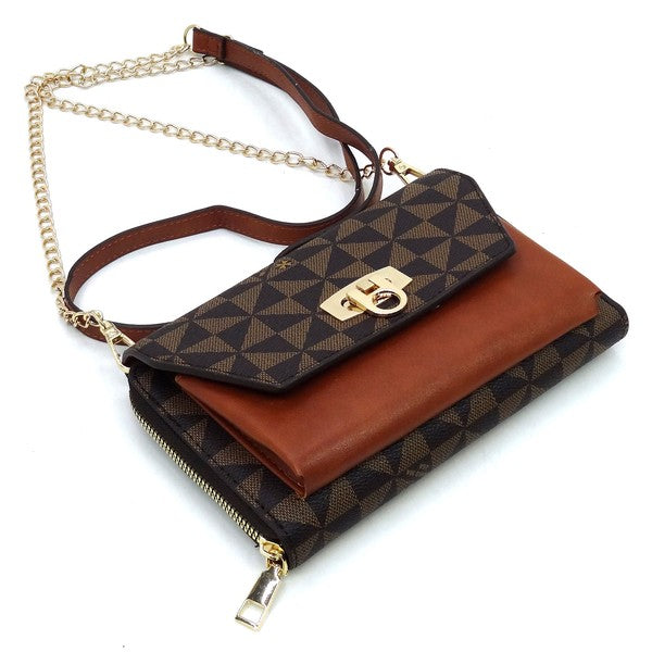 Monogram Zip Around Crossbody Wallet