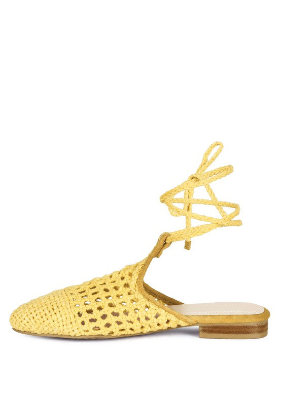 Handwoven Cotton Honeycomb Tie-Up Flats