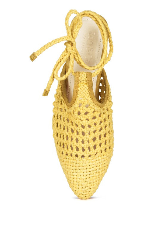 Handwoven Cotton Honeycomb Tie-Up Flats