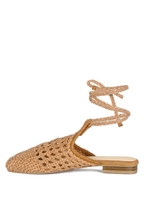 Handwoven Cotton Honeycomb Tie-Up Flats