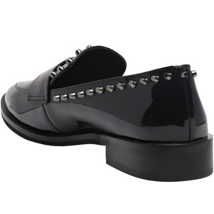 Shine Vegan Leather Studded Penny Loafers