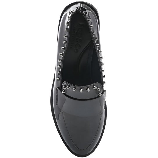 Shine Vegan Leather Studded Penny Loafers