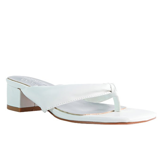 Vegan Leather Low Heel Thong Sandals