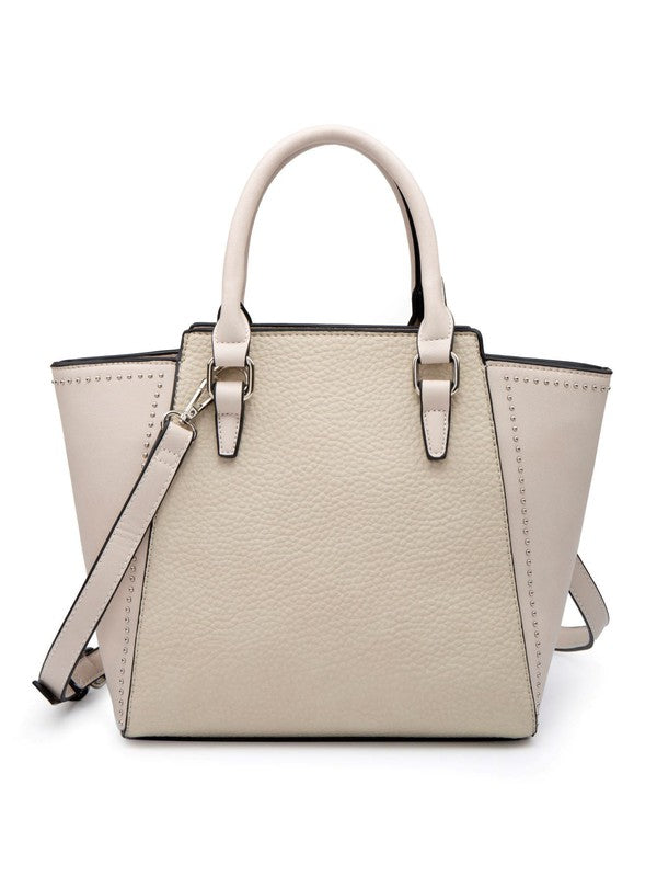 Vegan Leather Tote Bag in Beige