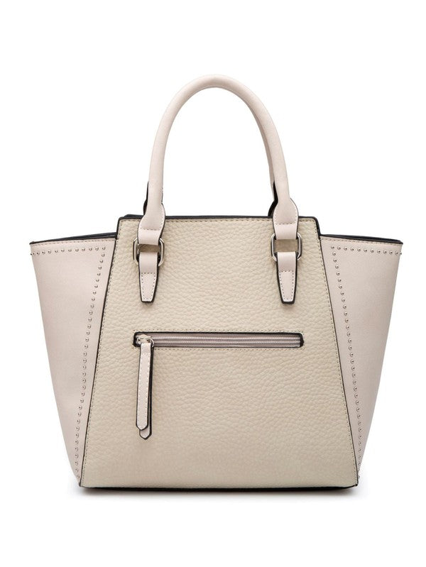 Vegan Leather Tote Bag in Beige