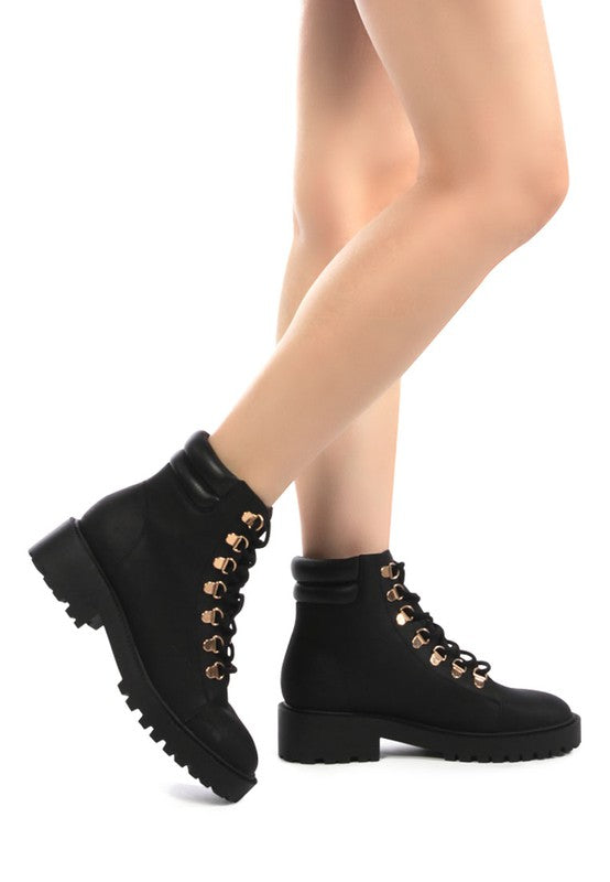 Soft Lace-Up Combat Boots