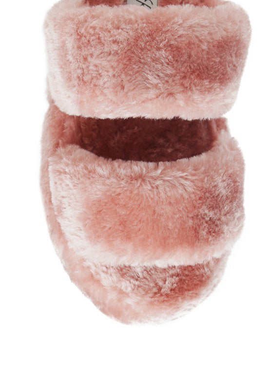 Fur Platform Slippers