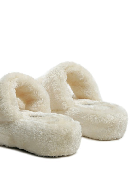 Fur Platform Slippers