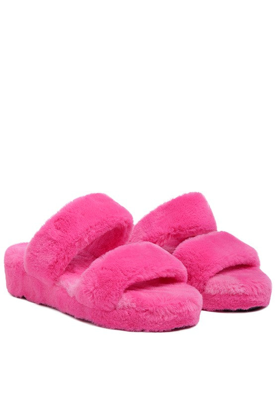 Fur Platform Slippers